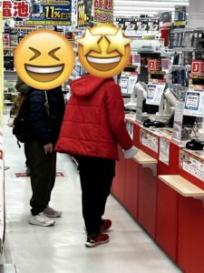 上手に両替をお願いしている様子